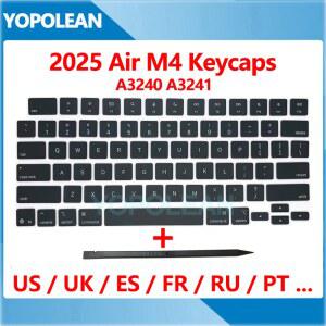 새로운 A3240 A3241 키캡 (맥북 에어 레티나 M4 13.6인치 15.3인치 키용) 미국/영국/러시아/스페인 레이아웃 2025년형