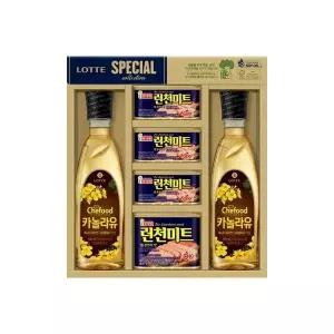 롯데푸드 프리미엄 혼합7호(ECO)(런천미트200g 3개,런천미트340g, 카놀라유500ml2개)