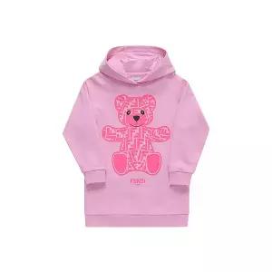 [편집샵 언커먼레이블][펜디] 펜디 원피스 JFB625 5V0 F0U0J FF 테디베어 로고 후드 키즈원피스 당일발송 (