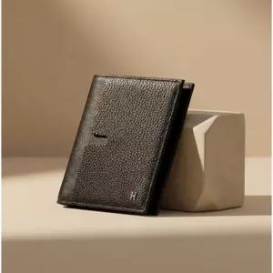 헤지스 액세서리 26SS [H-아이덴티티] 블랙 소가죽 중지갑 HJWA6E060BK