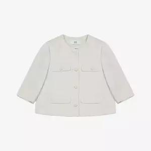 베스띠벨리 세이브존01 노카라 트위드 반팔 자켓  BKJAE2136