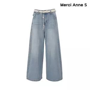 [롯데백화점]메르시앤에스 [벨트 세트] 웨이브 와이드 연청 데님 MC3DP80