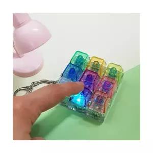 콩이네리본 LED 키보드 키캡 키링 무지개 딸깍이 소리 좋은 키캡 키링 가방장식 청축키보드 피젯키링