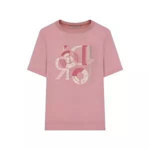 [크로커다일레이디]크로커다일레이디 린넨 라이크 원포인트 티셔츠_CLEMTS116