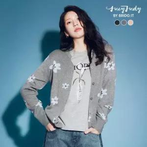 [X쥬시쥬디] 26SS 플라워 아트웍 니트자켓