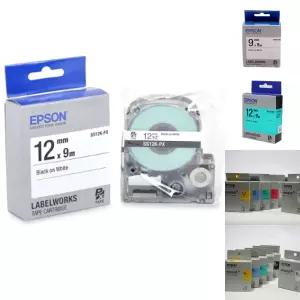 (12mm) EPSON 라벨 테이프 SS12K 흰색 검정/테잎/리본/라벨링/다용도/프린터/스티커/전용/라벨용/인쇄/출력