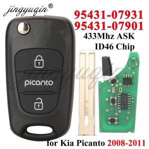 기아 모닝 2008 2011용 jingyuqin 433Mhz ASK ID46 리모컨 자동차 키 컨트롤 95431-07931 /07930 SEKS-SA10