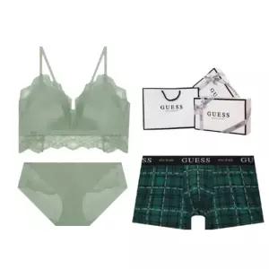 게스언더웨어 레이스매칭 풀커버 몰드브라렛 남여 커플 속옷세트 GCWBRBP923MTDR870GR