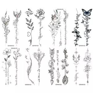 레터링 타투 스티커 학교 축제 클럽 페스티벌 8종세트/흑백/여자/판박이/도안/디자인/문신/붙이는/셀프