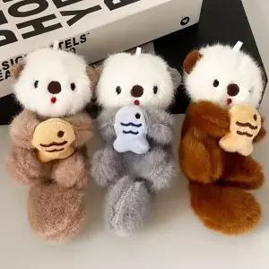 인형키링 가방고리 수달 캐릭터 열쇠고리 백참 자동차키링 가방장식 선물 소품 2컬러