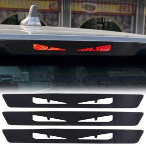 높은 장착 브레이크 라이트 스티커 자동차 미등 스티커 탄소 섬유 화난 눈 브레이크 램프 프로젝션 보드 장식 스티커