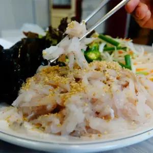 자연가득 미주구리 물가자미 세꼬시회 250g + 야채 + 초장 + 참기름