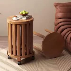 원목 스툴 수납 화장대 세트 고무나무 미니 콘솔 스툴의자 내추럴 뜨레야 거울 입식 수납형