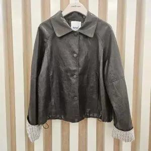 [스테파니]나인스텝 HC11 소매배색레더쟈켓 n25nj5307 (S46339341)