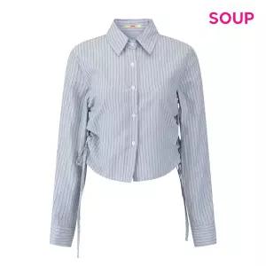 [롯데백화점]SOUP 사이드 스트랩 셔링 크롭 블라우스 S62LS25