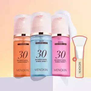 메노킨 30초 퀵 버블 마스크 95ml 모이스트 (파랑) 기획 (+팩브러쉬)