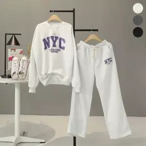 [모노시크] 티크나 프린팅 맨투맨 + 밴딩 팬츠 세트_MNOP301