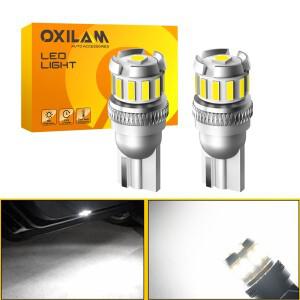 2개 T10 LED W5W 전구 194 168 캔버스 에러 프리 자동차 실내등 12V 6500K 웨지 주차등 화이트 레드 옐로우