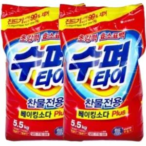 LG생활건강 수퍼타이 찬물 효소 가루세제 5.5kg X 2개