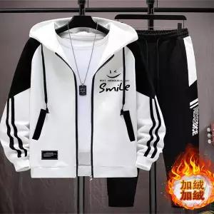 후드티 후드 맨투맨 티 풀오버 캐주얼 웨어 봄 가을 2025년 청 플리스 안감 두꺼운 세트 인기 만점 스타일