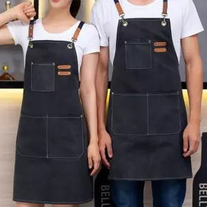 멀티포켓 캔버스 데님 카페앞치마 작업용 앞치마/주방/학교/미용실/미술/식당/어린이집/유치원/공방/카페