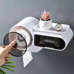 휴대폰거치 무타공 접착식 화장실 욕실 휴지케이스 방수기능 다용도수납