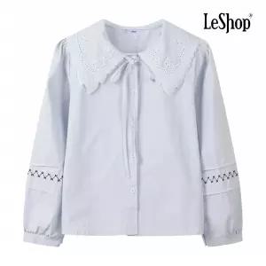 [AK수원점] [르샵] 리본 펀칭 레이스 카라 블라우스 (BQ2BL026A)