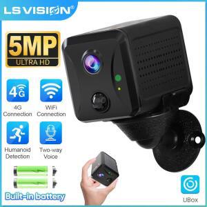 LS VISION 5MP 미니 4G 보안 카메라 SIM 카드 무선 Wifi 3800mAh 캠코더 PIR  감지 비디오 레코더 Ubox