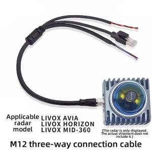 Mid360 LiDAR 케이블 Livox 항공 플러그 1인치 3선 Mid-70 운동ai 전원 코드와 호환 가능