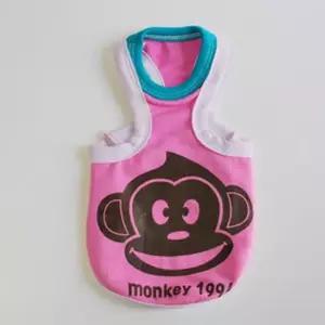 티셔츠 Monkey 핑크 애견 개옷 강아지옷 여름 원피스 고양이옷 나시 장난감