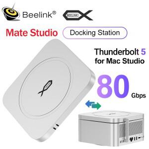 새로운 Beelink Mate Studio 도킹 스테이션 Mac Mini M4/M4 Pro 모든 미니 PC 노트북 데스크탑 컴퓨터 USB4