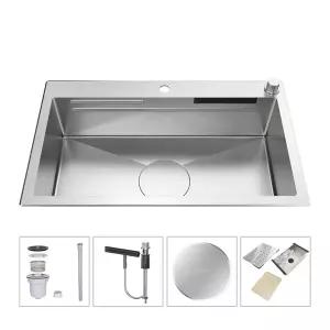 [전국설치] 백조씽크 사각씽크볼 RECO85W + 점보먹 배수구 + 폭포수전 구성품세트 HY