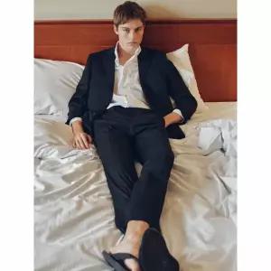 (로가디스) [SMART 4有] 울 스트레치 솔리드 레귤러 핏 수트 재킷 - 블랙 RX6101PL25