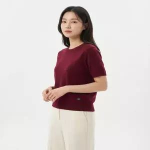 SPAO 메리노울블렌드 여성 라운드넥 반팔 니트_SPKWG23WS1