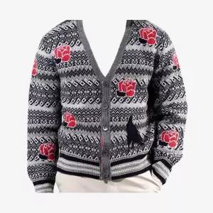 [톰브라운][Thom Browne] 톰브라운 울 모헤어 로즈 앤 레이븐 카디건 MKC554A Y1026 998