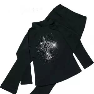 피겨 연습복 스케이트 바지 훈련용 트레이닝 레깅스 블랙