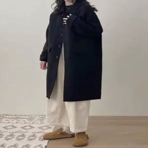 여성용 코트 외투 심플한 아우터 겨울 오피스룩 출퇴근 기본형 모직 깔끔한