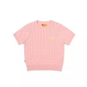 M 반팔라운드티 XQC K4122LKT11PNK 컬러아이 케이블 반팔 니트 우먼 PINK