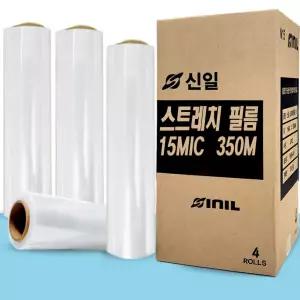신일 스트레치필름 15MIC 350M 4롤 수동 공업용랩