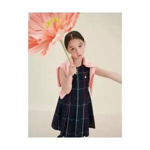 빈폴 키즈 BEANPOLE KIDS 시어서커 체크 민소매 원피스반소매 크롭 셔츠 세트 그린 BI5371G07M 443281