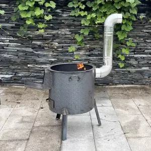 쓰레기 소각로 소각통 시골 농촌 연소기 철판 35cm 종이 소각난로 드럼통 소각기 태우기