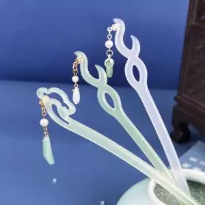 옥 비녀 전통 한복 여성 헤어 액세서리 주얼리