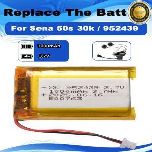 3.7V 1000mAh 952439 세나 50s 30k 블루투스 헬멧 헤드폰 배터리 교체용