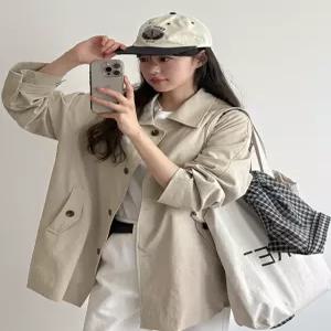 루비네 하프 트렌치 루즈핏 코트 87110 빅사이즈 여성의류