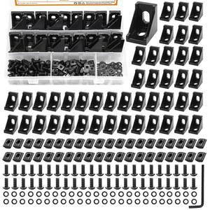 mankkk 30 세트 2020 시리즈 T 슬롯 레일 알루미늄 압출 프로파일 커넥터, 2028 코너 브래킷, 슬라이딩 너트 및 액세서리용 M5 육각 나사 볼트