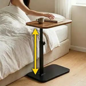 80cm 높이조절 이동식 보조테이블 미니 협탁 소파 침대 테이블 다목적