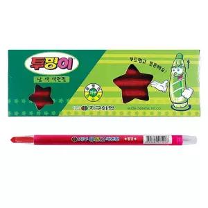 (빨강색 1다스) 투명이 낱색 색연필 12자루/채점/체점/채점용/채점펜/채점팬/단색/샤프식/어린이/돌리는