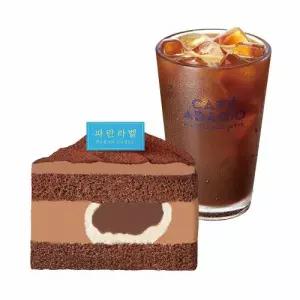 [파리바게뜨] 파란라벨 밥먹고 파바고 파란라벨 저당 카카오 케이크(조각)+아이스 아메리카노
