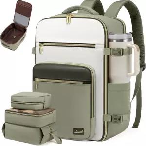 여성용 LOVEVOOK 여행용 백팩 40L 기내 반입 비행 승인 TSA 개인 템 여행 가방은 17인치 노트북 비즈니스