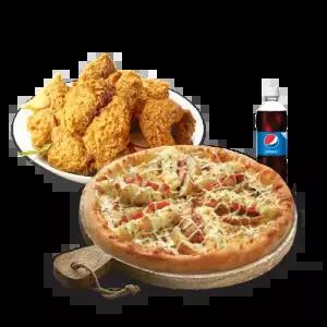 [피나치공] 더블포테이토피치세트M(더블포테이토피자M+후라이드치킨(뼈))+치즈크러스트+콜라500ml